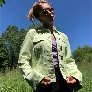 PASTEL GREEN DENIM JACKET